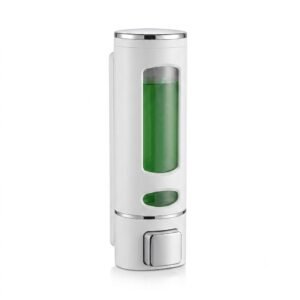SELLZY 400ml Rust Proof Eco-Friendly ABS Plastic Wall Mounted Liquid Dispenser for Bathroom/Kitchen | Shampoo Conditioner Handwash Lotion Gel Liquid Soap Dispenser (White) | (Pack of 1)