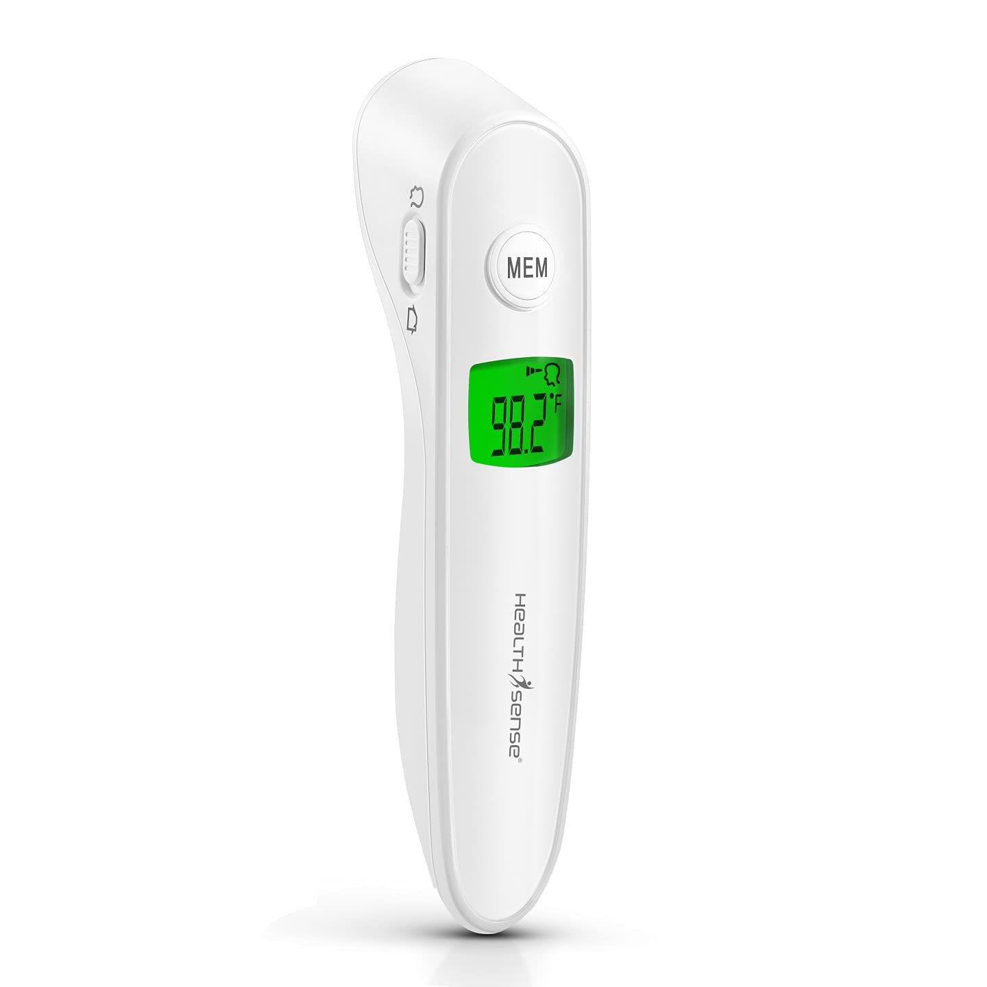 HealthSense Thermometer For Fever, Digital Infrared Forehead Thermometer for Baby Home with German Sensor, Blue Dot Technology, Tri-Color Backlight & 1 Year Warranty, Accu-Scan LFR30B (White).