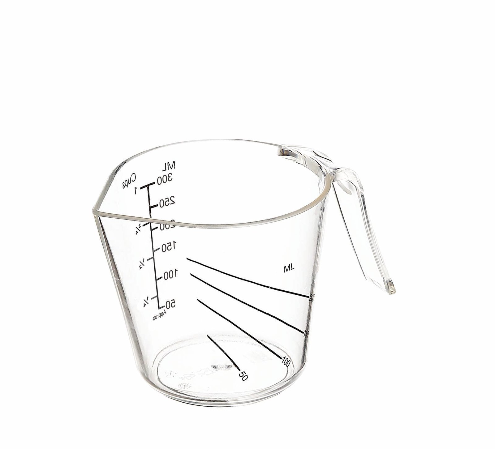 All Time Measure & Pour Measuring Jug 300 ml, Oz & Cups Tools Set for Kitchen Essentials Cooking, Cake Baking, Transparent