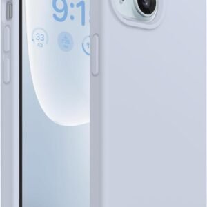 DIZORO Compatible for iPhone 15 Case 6.1, Slim Liquid Silicone Case 3 Layers Full Covered Soft Gel Rubber Phone Case Protective Cover 6.1 Inch (Mist Blue)