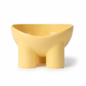 Cature Elevated Cat Feeding Bowl | Raised Tilted Food & Water Bowl for Cats | Anti-Vomiting, Neck Protection Design | Durable Pet Feeding Dish (Color May Vary)