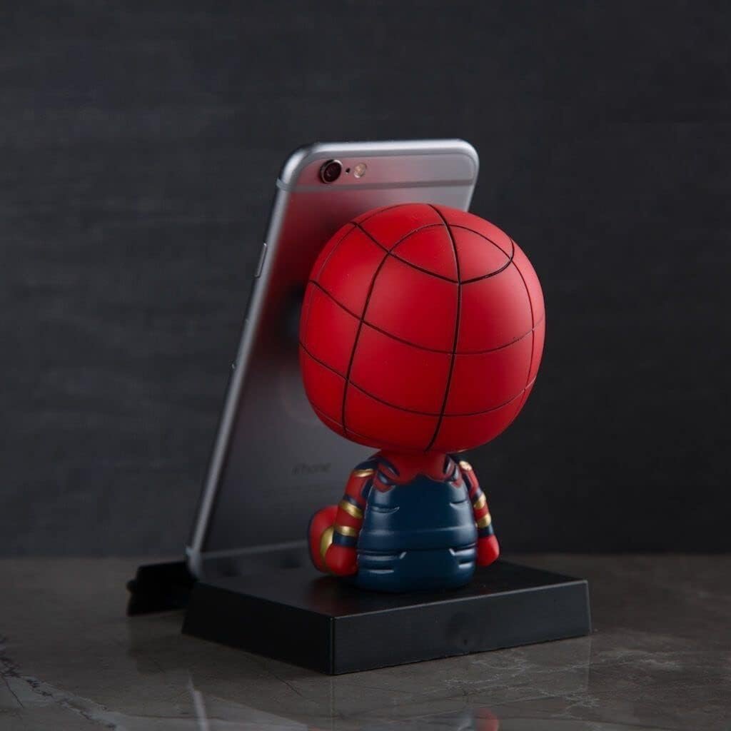 FowWelt Super Hero Action Figure Limited Edition Bobblehead with Mobile Holder for Car Dashboard, Office Desk & Study Table (New Spider Men)