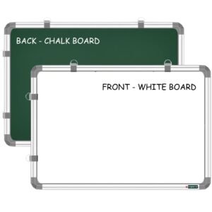 YAJNAS White Board 3 feet x4 feet Non Magnetic Double Sided Whiteboard and Chalkboard, whiteboard for Kids, White Board for Home Study Room Whiteboard for Office & School
