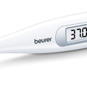 Beurer FT-09 Digital Oral Thermometer for Fever | High Accuracy |Digital Display | Water Resistance - Color White, Glass and Plastic