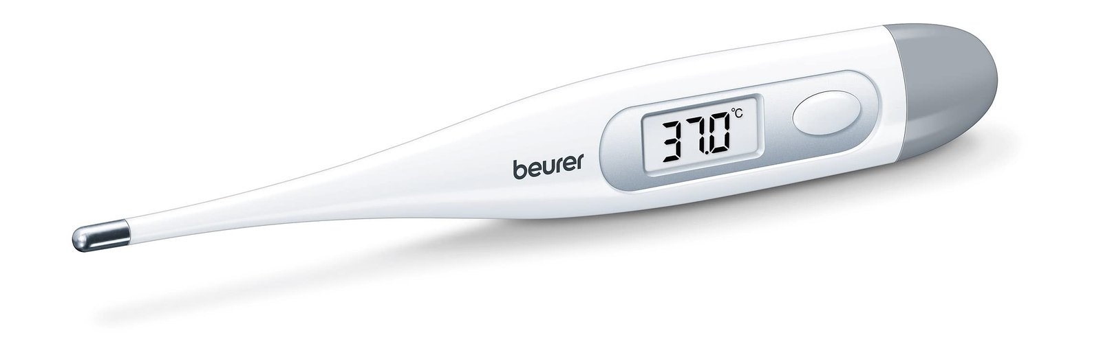 Beurer FT-09 Digital Oral Thermometer for Fever | High Accuracy |Digital Display | Water Resistance - Color White, Glass and Plastic