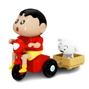 RareFind trove Shiin- Chaan Action Figure with Shiro | Funny Scooter Cartoon Toy | Car Dashboard & Desk Decoration Showpiece | Cute Collectible Gift for Kids, Fans & Adults (Ages 6+)