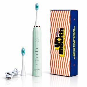 Sonic Electric Toothbrush for Adults Rechargeable | 5 Modes, 43000 VPM Deep Clean, Smart 2-Min Timer, IPX7 Waterproof, Dupont Bristles, 60-Day Battery, Type-C Fast Charging (Green)
