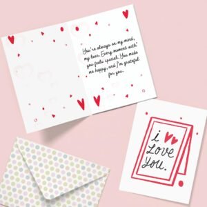 Party Propz I Love You Greeting Card - 1Pc Heartfelt Greeting Card for Love with Envelope, Greeting Cards Gifts for Girlfriend and Boyfriend, Anniversary Card for Wife and Husband (Cardstock)