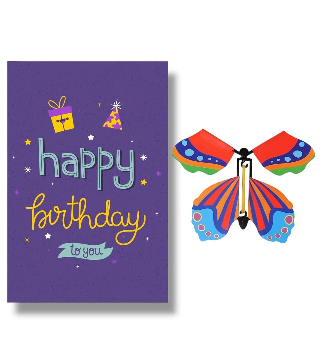 WARMINGO DE 3D Butterfly Pop-Up Happy Birthday Greeting Card | Unique Birthday Gift for Friends, Family, Girlfriend, Boyfriend | Special Surprise Card with Envelope (BIRTHDAY)