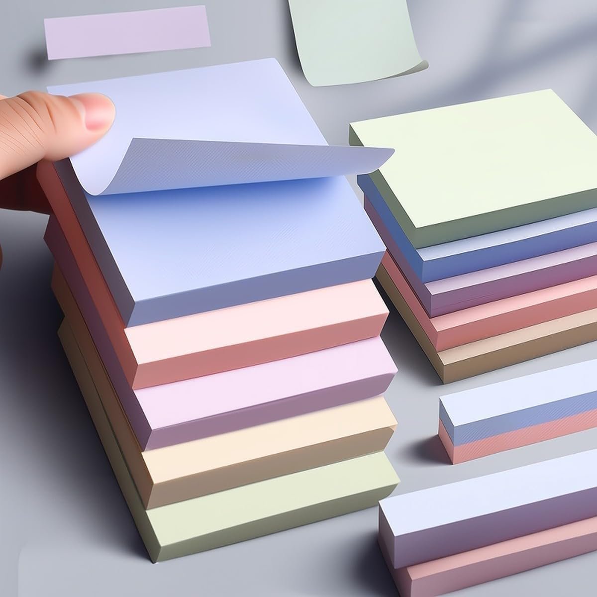Sticky Notes 400 Sheets Cube (4 Colors x 100 Sheets Each) Aesthetic Sticky Notes for Office, Study, School and Home, Repositionable Notes for Reminders, Planning and Journaling