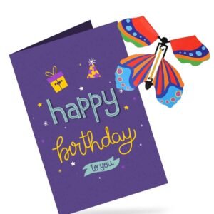 WARMINGO DE 3D Butterfly Pop-Up Happy Birthday Greeting Card | Unique Birthday Gift for Friends, Family, Girlfriend, Boyfriend | Special Surprise Card with Envelope (BIRTHDAY)