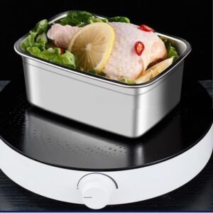 Marve Fridge Storage Box 1500 ML 316 Stainless Steel Food Storage Containers | Food Grade, Leakproof Kitchen Organizer | Freshness Locking, Microwavable & Freezer Safe, Silver With Lid (3 Pcs)