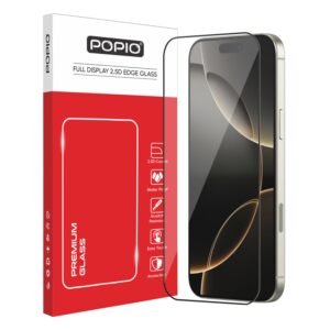 POPIO Military-Grade Gorilla Tempered Glass For iPhone 17/16 Pro | 9H Hardness, Edge-to-Edge, Bubble-Free