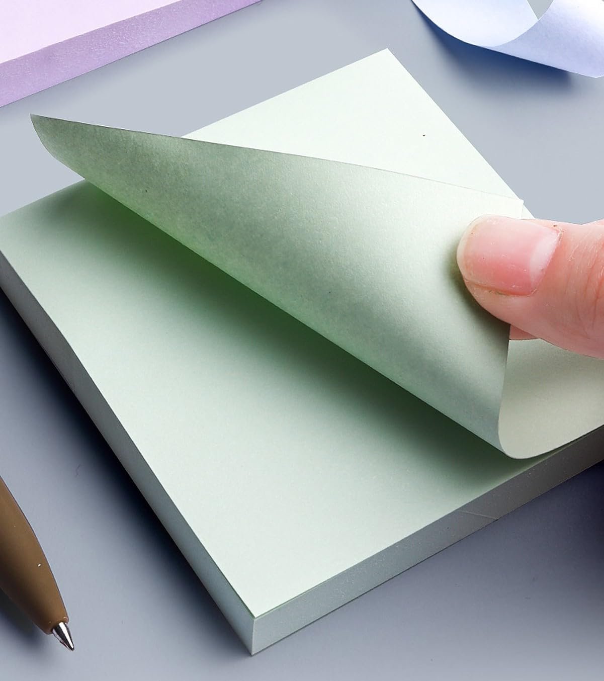 Sticky Notes 400 Sheets Cube (4 Colors x 100 Sheets Each) Aesthetic Sticky Notes for Office, Study, School and Home, Repositionable Notes for Reminders, Planning and Journaling
