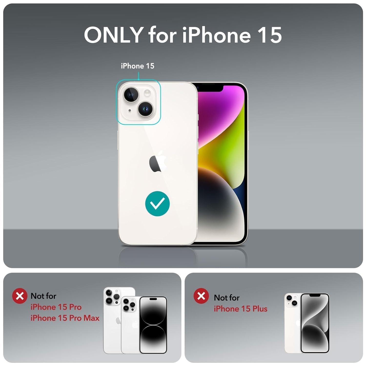 ZedGear Case for iPhone 15 Silicone Case Clear Transparent Shockproof Scratch Resistant Protective Phone Soft Silicone Slim Cover for iPhone 15 (Transparent)