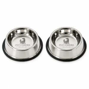 Pets Empire Stainless Steel Feeding Bowl for Medium Breed Adult Dogs & Giant Breed Puppies | Large (700 ml x 2)