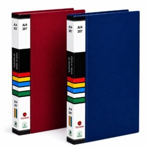 TULMAN 40 Pockets Bound A4 Size Presentation Display Book Portfolio File Binders with Plastic Clear Sleeves Document Organizer for Music Sheets Artwork Drawing for School - (Color May Vary) - 2 Pack