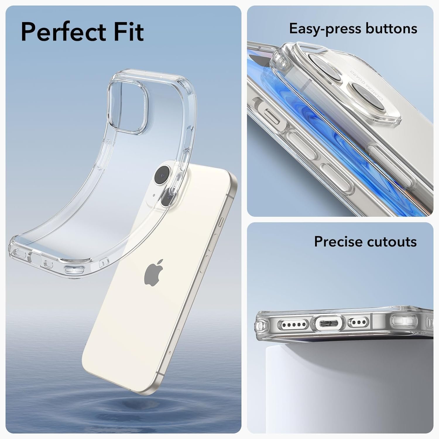 ZedGear Case for iPhone 15 Silicone Case Clear Transparent Shockproof Scratch Resistant Protective Phone Soft Silicone Slim Cover for iPhone 15 (Transparent)