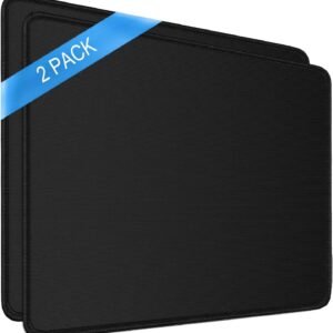 STRIFF Mousepad Mouse Mat 230X190X2mm Mouse Pad Gaming/Mouse pad for Laptop Non-Slip Rubber Base, Waterproof Surface, Premium-Textured, Compatible with Laser and Optical Mice(Black)(Pack of 2)