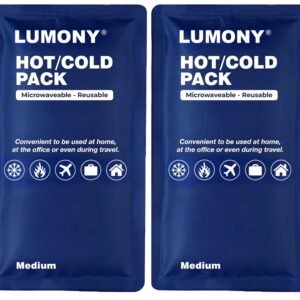 LUMONY® (Pack Of 2) Reusable Hot and Cold Ice Pack for Pain Relief Soft and Flexible Gel for Injuries and Pain Relief | Cold Ice Gel Pack for Shoulders, Knee, Back, Neck, Medium