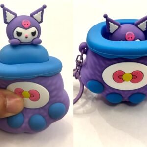 BUMBLEBERRY Cute Silicone Pop-Up Beer Glass Keychain | Purple Cartoon Mug Design | Decorative Bag Accessories | Gift for Kids Girls Boys Adults | Pack Of 1