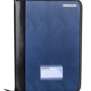 KAANUKA PU Leather Executive Portfolio File Folder – Legal Size Document Holder with 20 Leafs/Pockets, Certificate Organizer, Professional Zip File for Office, School & Business Use