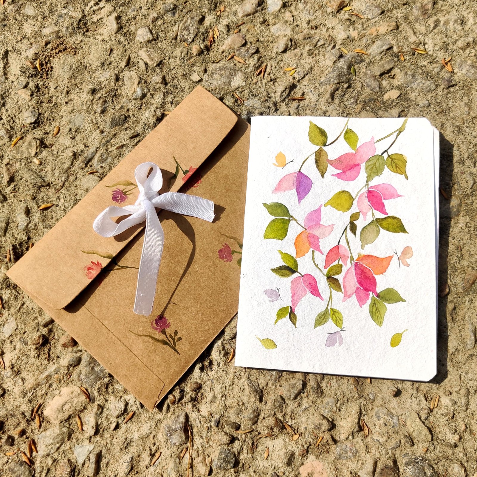 PetalsByShweta - Hand-painted watercolor greeting card with an envelope| hand-painted Notecard | premium notecard | handcrafted greeting card | greeting card with envelope | watercolor painting | birthday card | happy birthday card | thank you card |flora